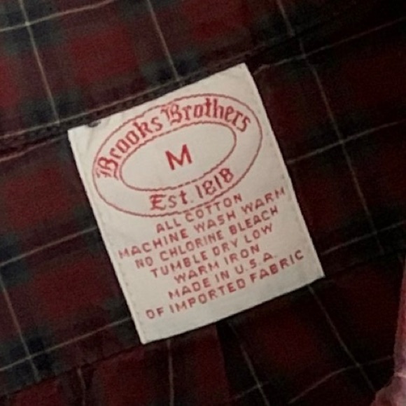 BROOKS BROTHERS Mens Button Down Shirt Plaid M - Picture 6 of 7